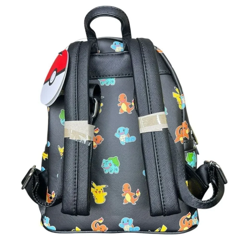 NEW Loungefly CL Exclusive Pokémon Starters Black Mini Backpack